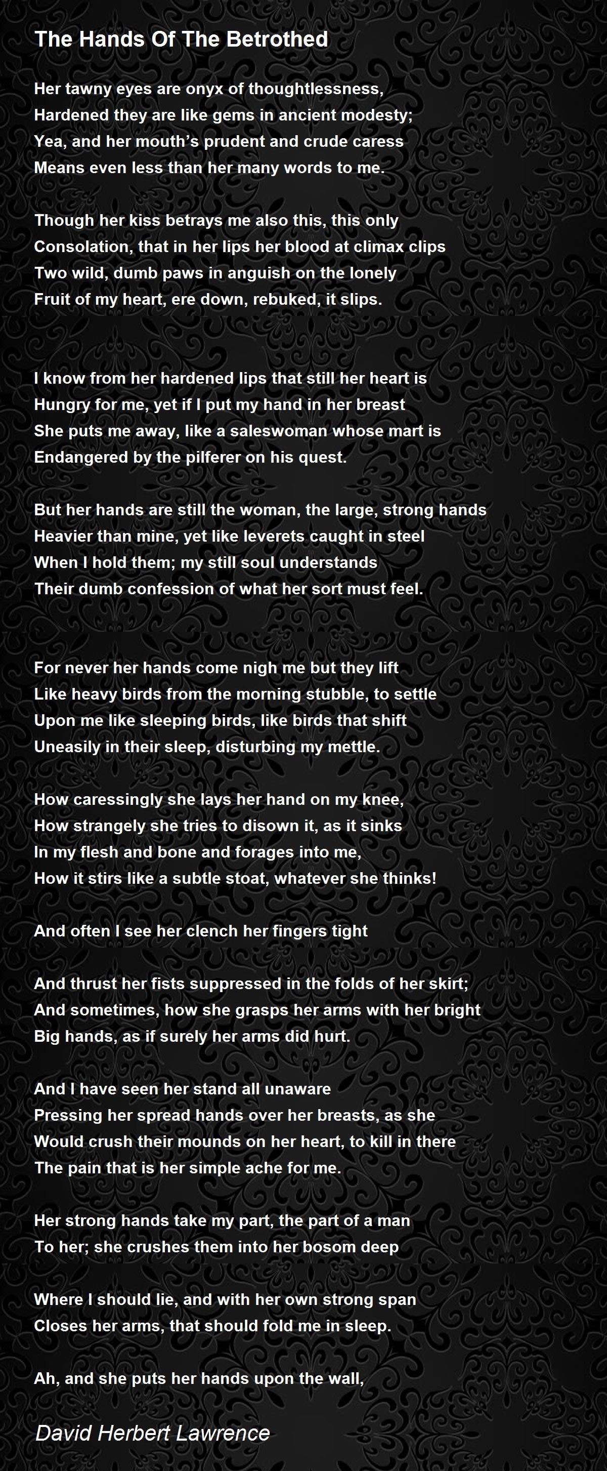 The Hands Of The Betrothed - The Hands Of The Betrothed Poem by David ...