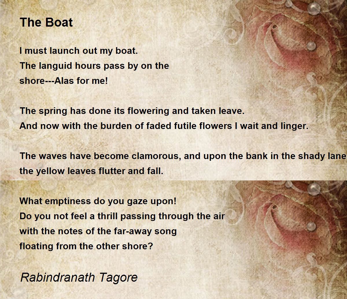 the boat poem by rabindranath tagore - poem hunter