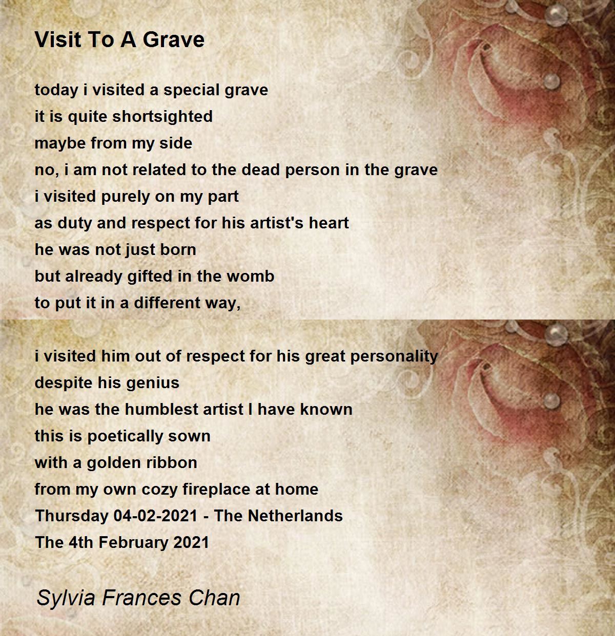 come visit my grave poem