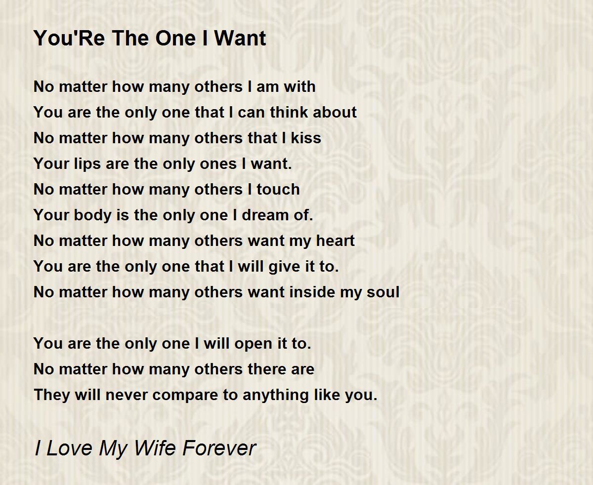 Wife will you be poems my Love Poems