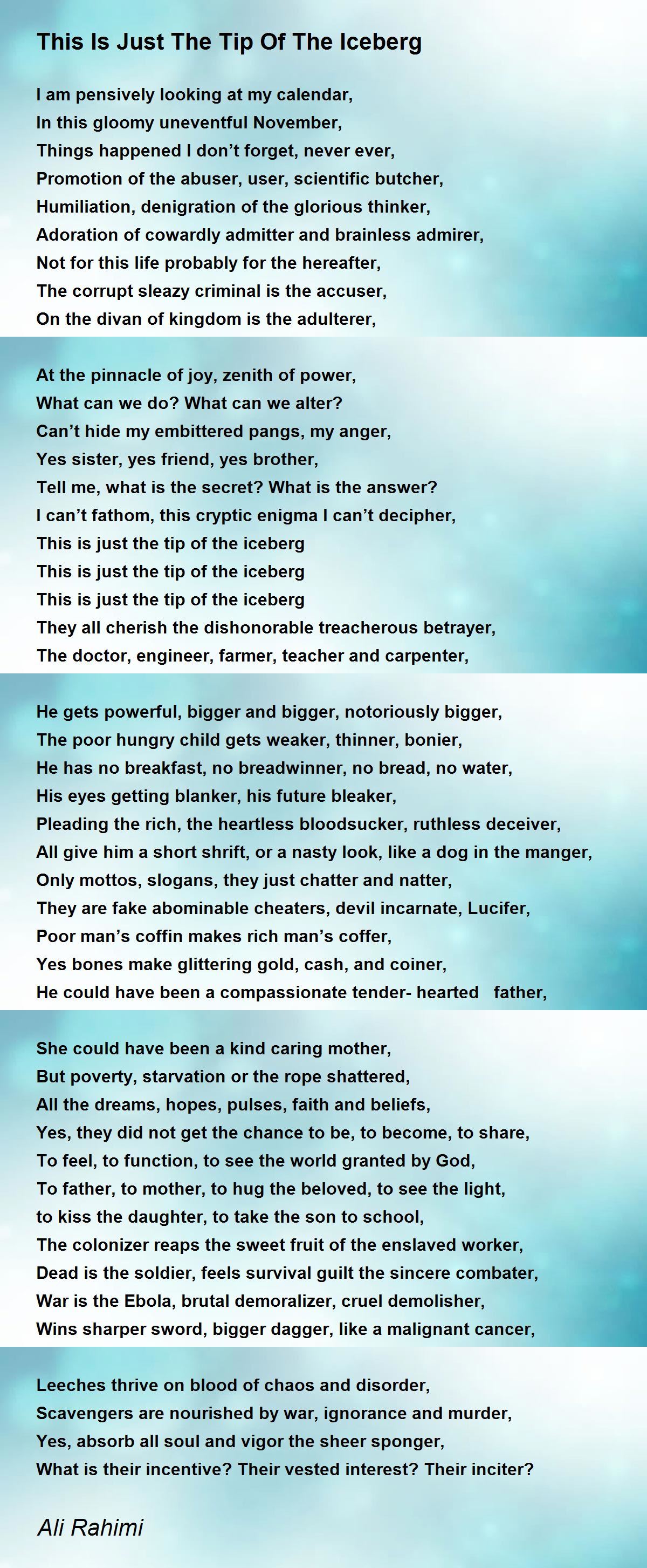 This Is Just The Tip Of The Iceberg by Ali Rahimi This Is Just The