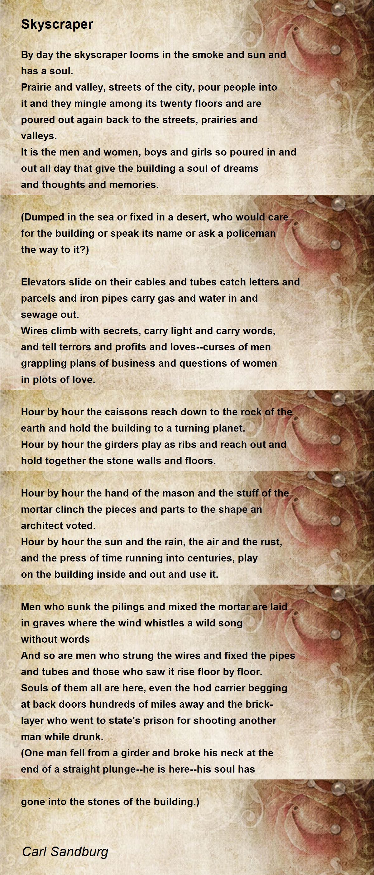 Skyscraper Poem by Carl Sandburg - Poem Hunter