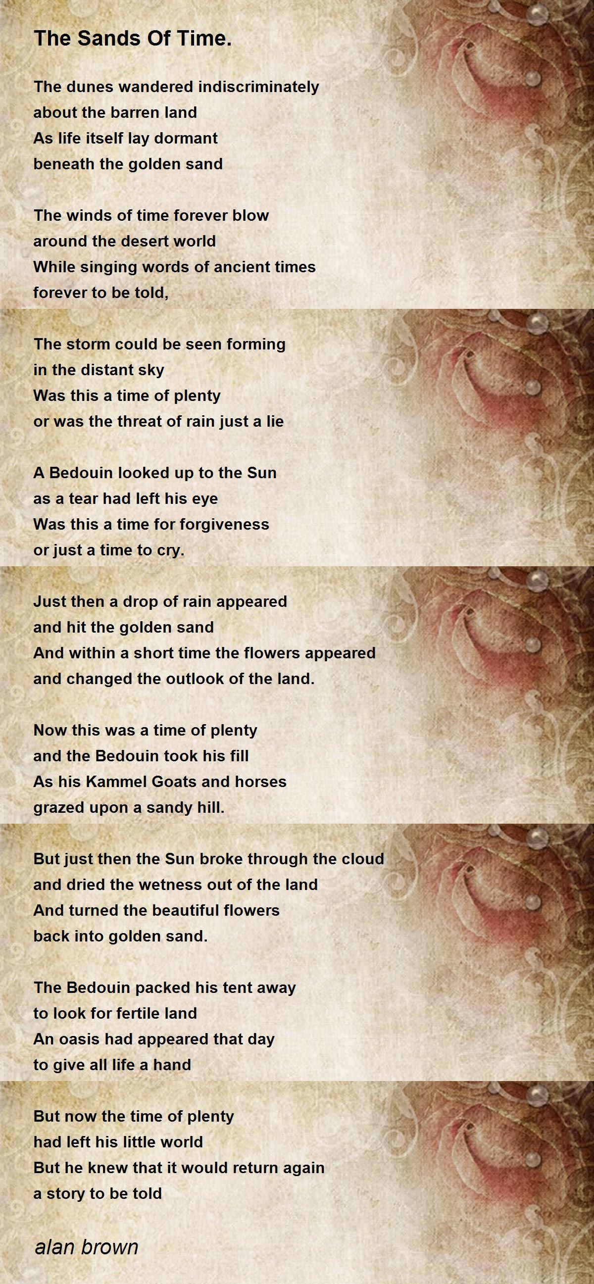 The Sands Of Time. The Sands Of Time. Poem by alan brown
