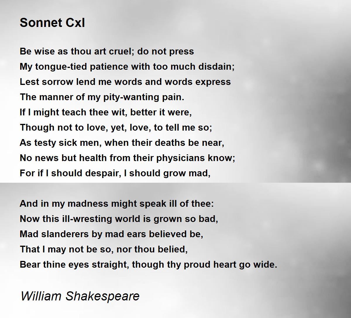 Sonnet Cxl Poem by William Shakespeare - Poem Hunter