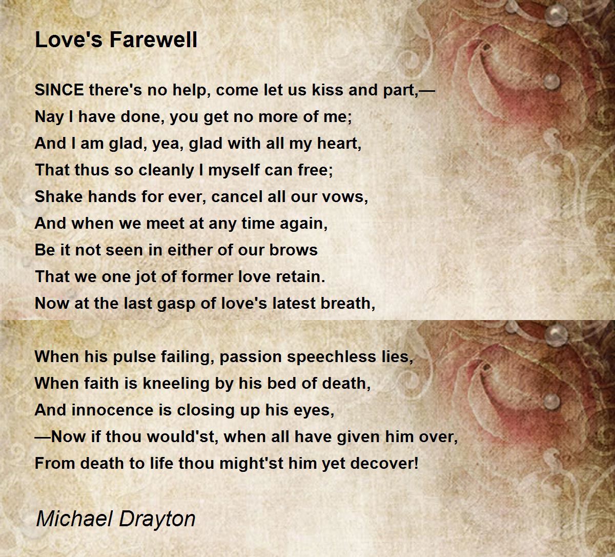 Love's Farewell - Love's Farewell Poem By Michael Drayton