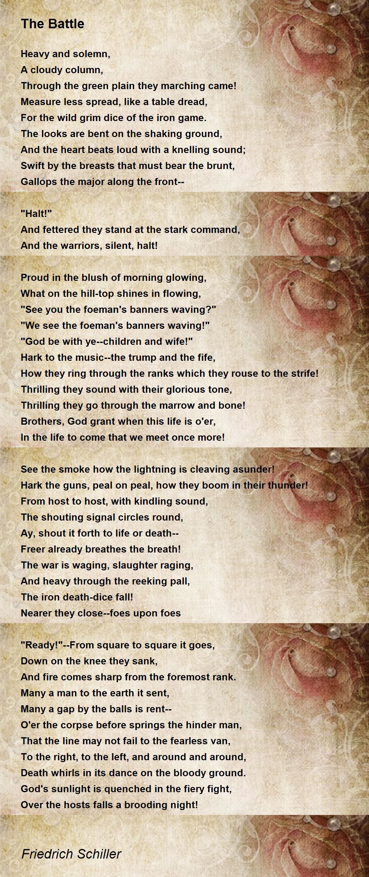 The Battle The Battle Poem by Friedrich Schiller