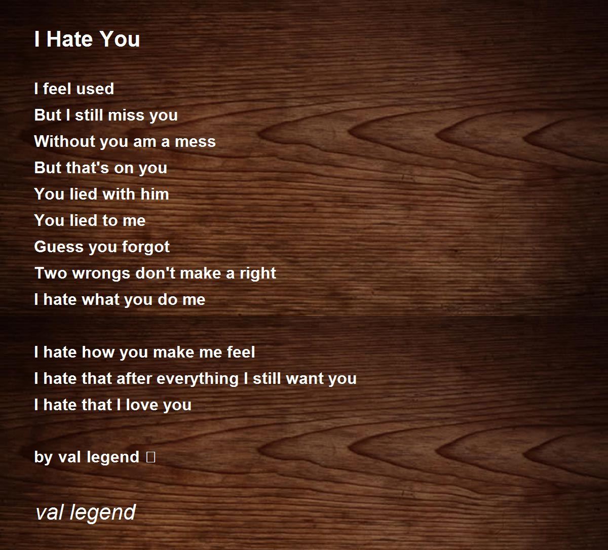 homework i hate you poem