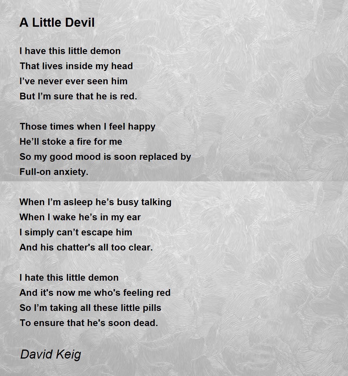 A Little Devil Poem by David Keig Poem Hunter