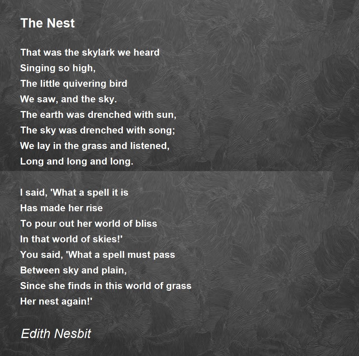 The Nest The Nest Poem by Edith Nesbit
