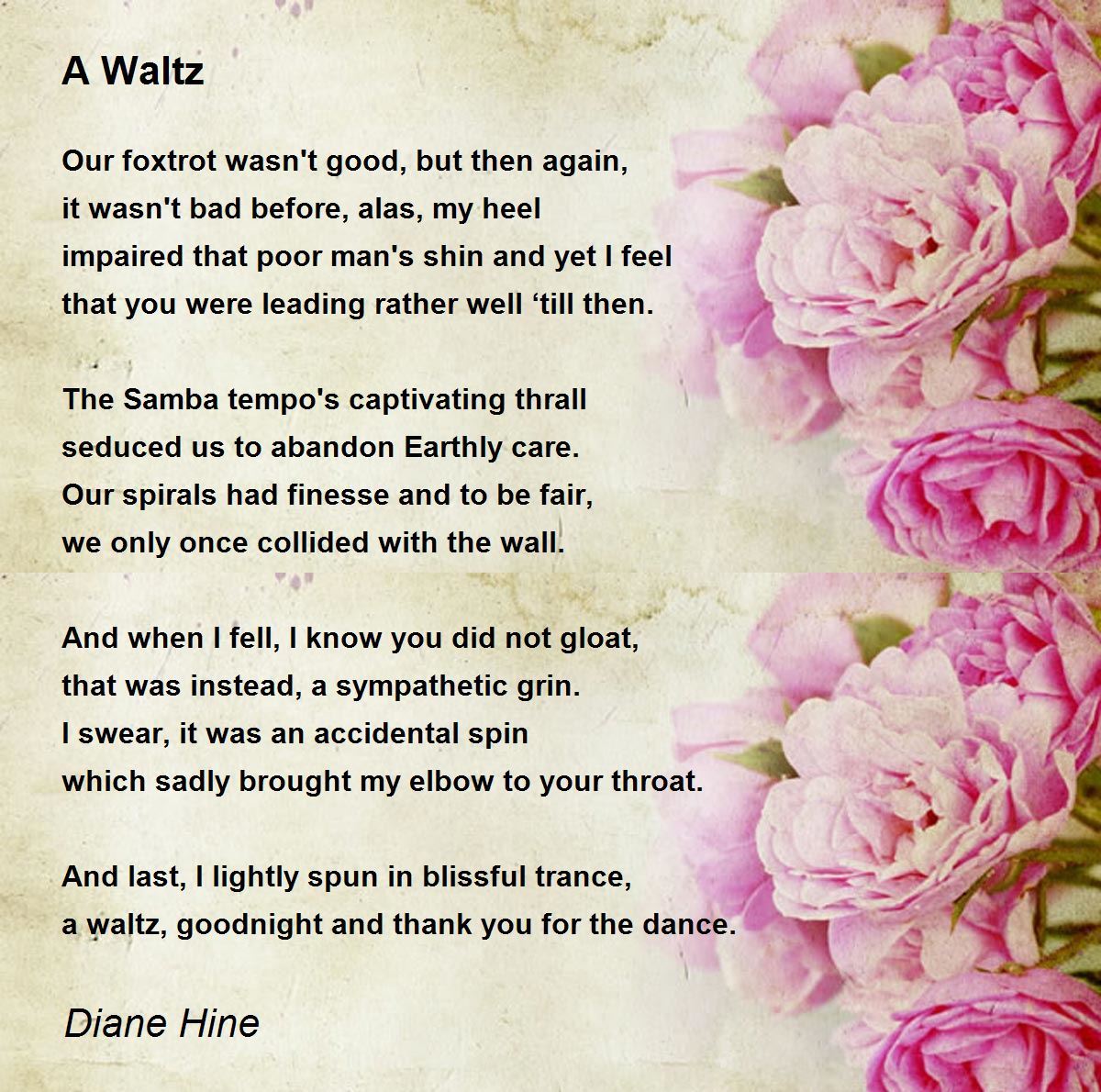 A Waltz Poem by Diane Hine Poem Hunter