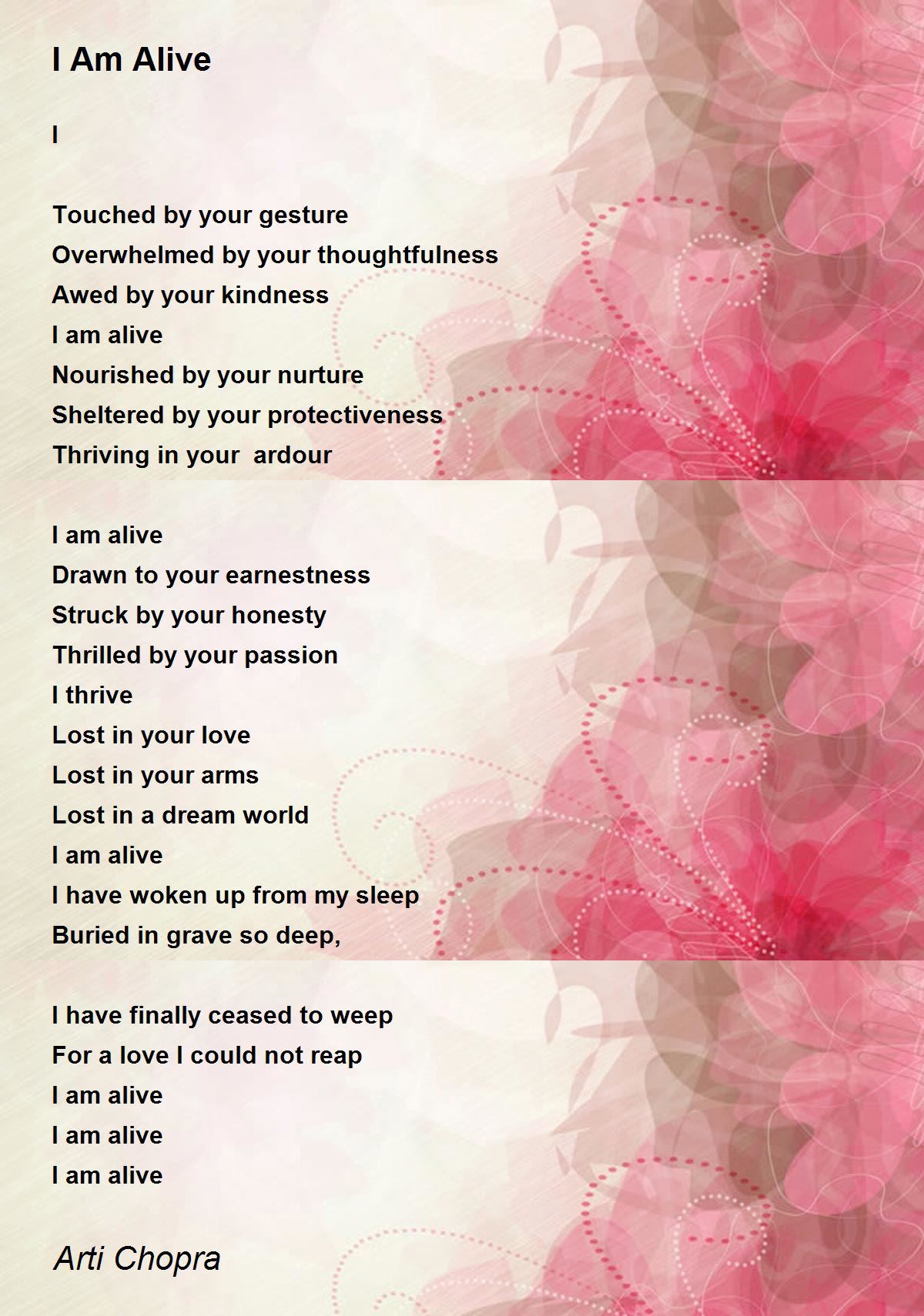 I Am Alive Poem by Arti