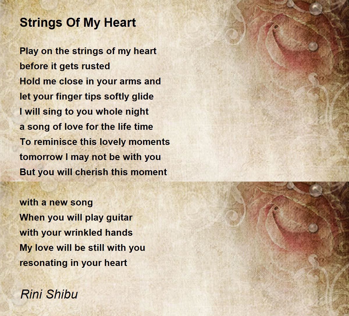 Strings Of My Heart Poem by Rini Shibu Poem Hunter