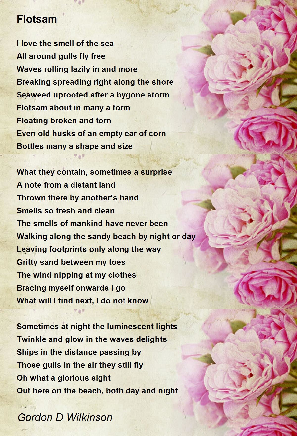 Flotsam Flotsam Poem by Gordon D Wilkinson