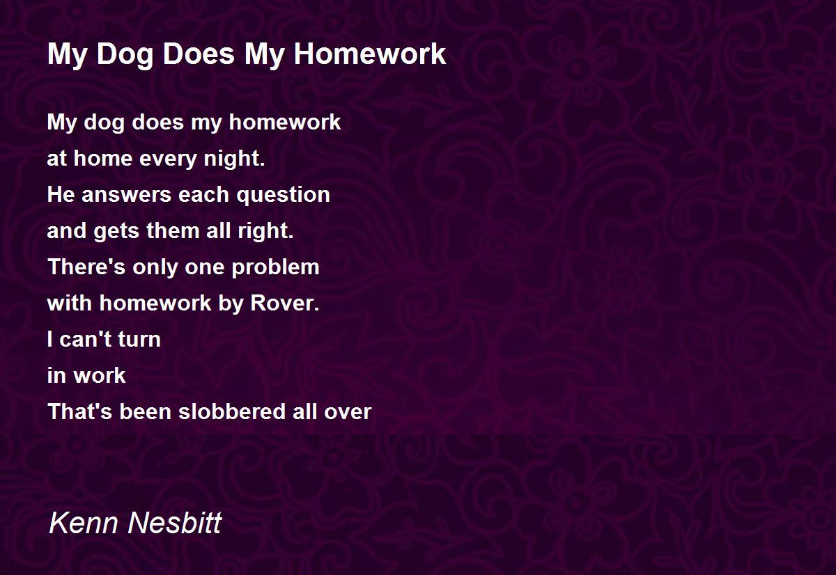 my dog ate my homework by kenn nesbitt