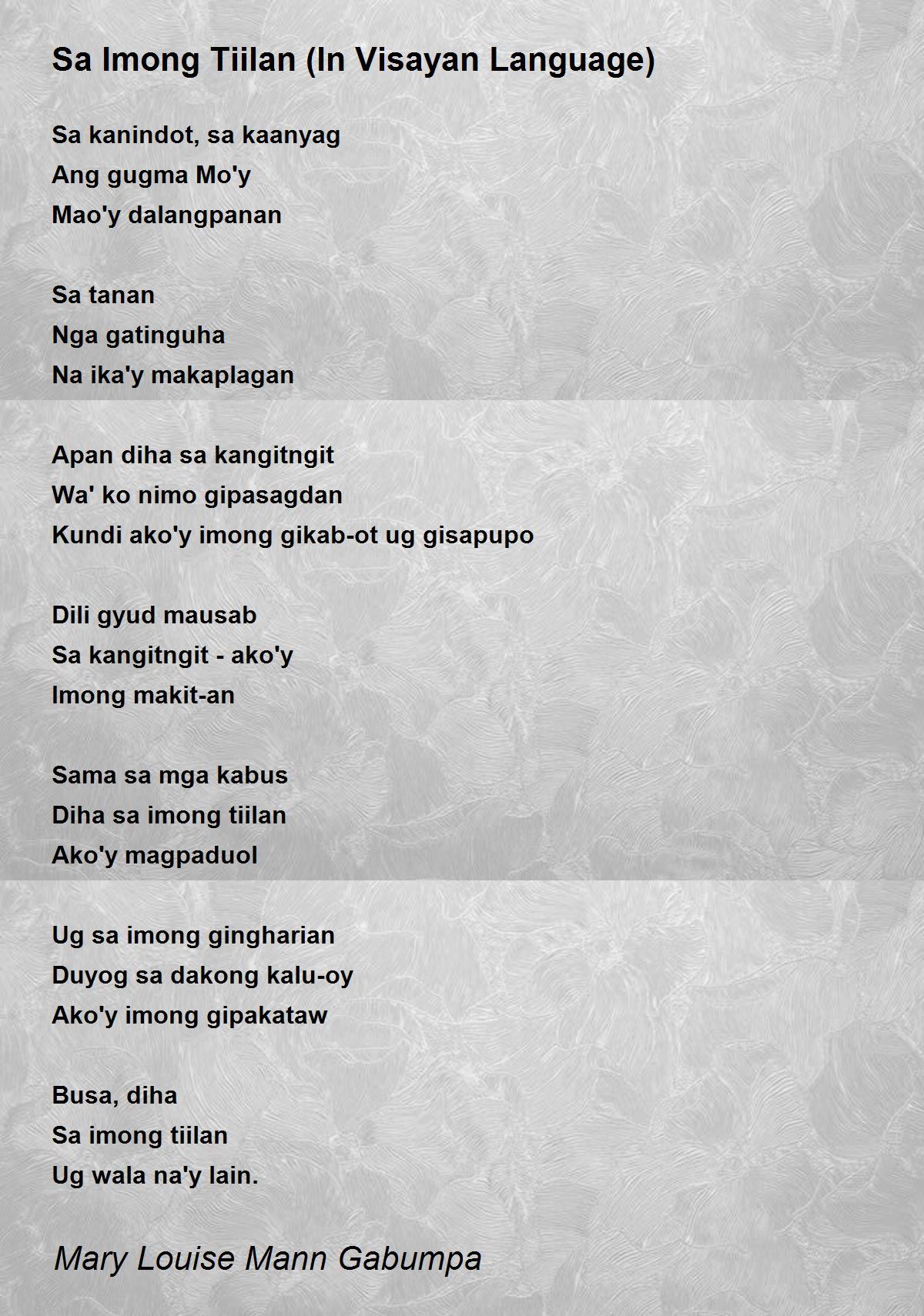 Sa Imong Tiilan (In Visayan Language) Sa Imong Tiilan (In Visayan