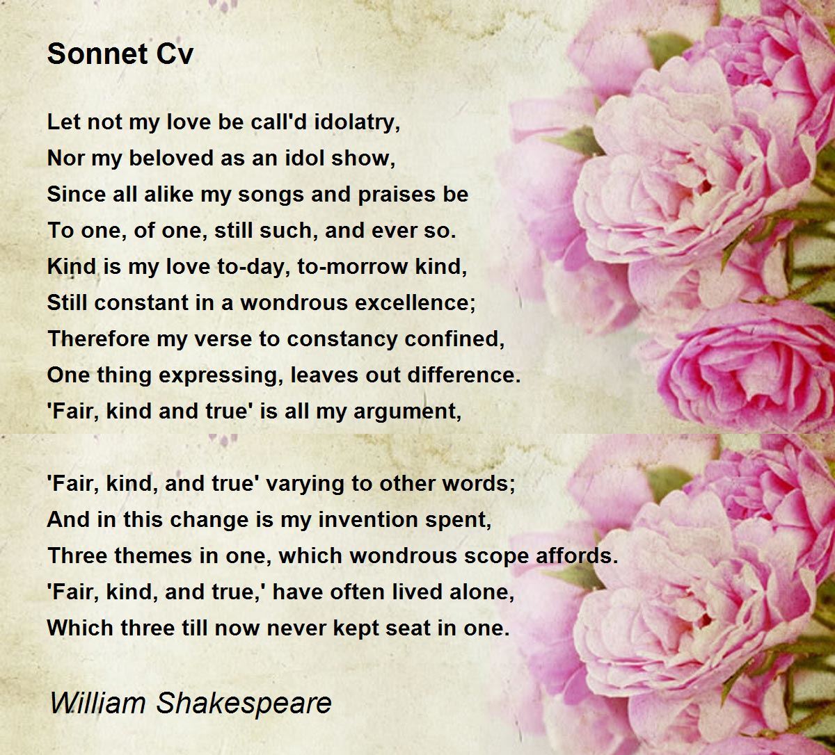 sonnet cv poem by william shakespeare