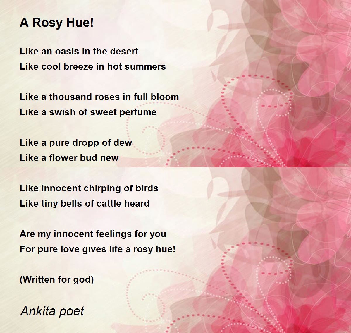 A Rosy Hue! by Ankita poet - A Hue! Poem
