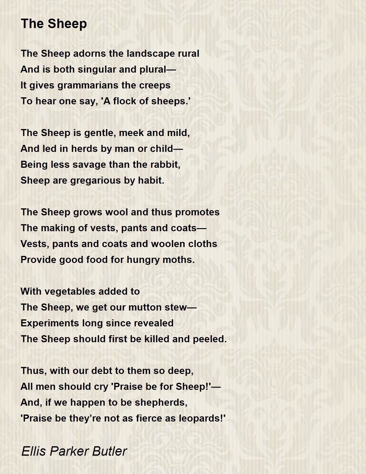 The Sheep The Sheep Poem by Ellis Parker Butler