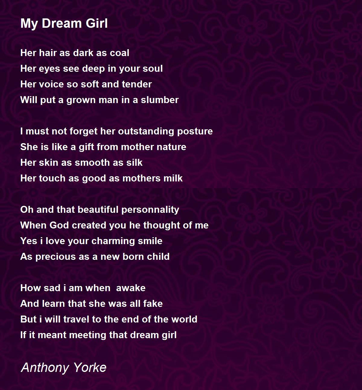 You are my dream girl poem