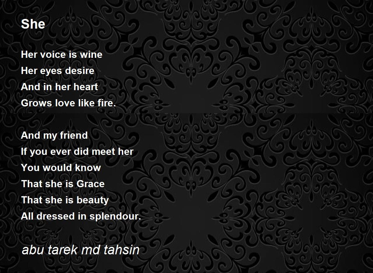 She She Poem by abu tarek md tahsin
