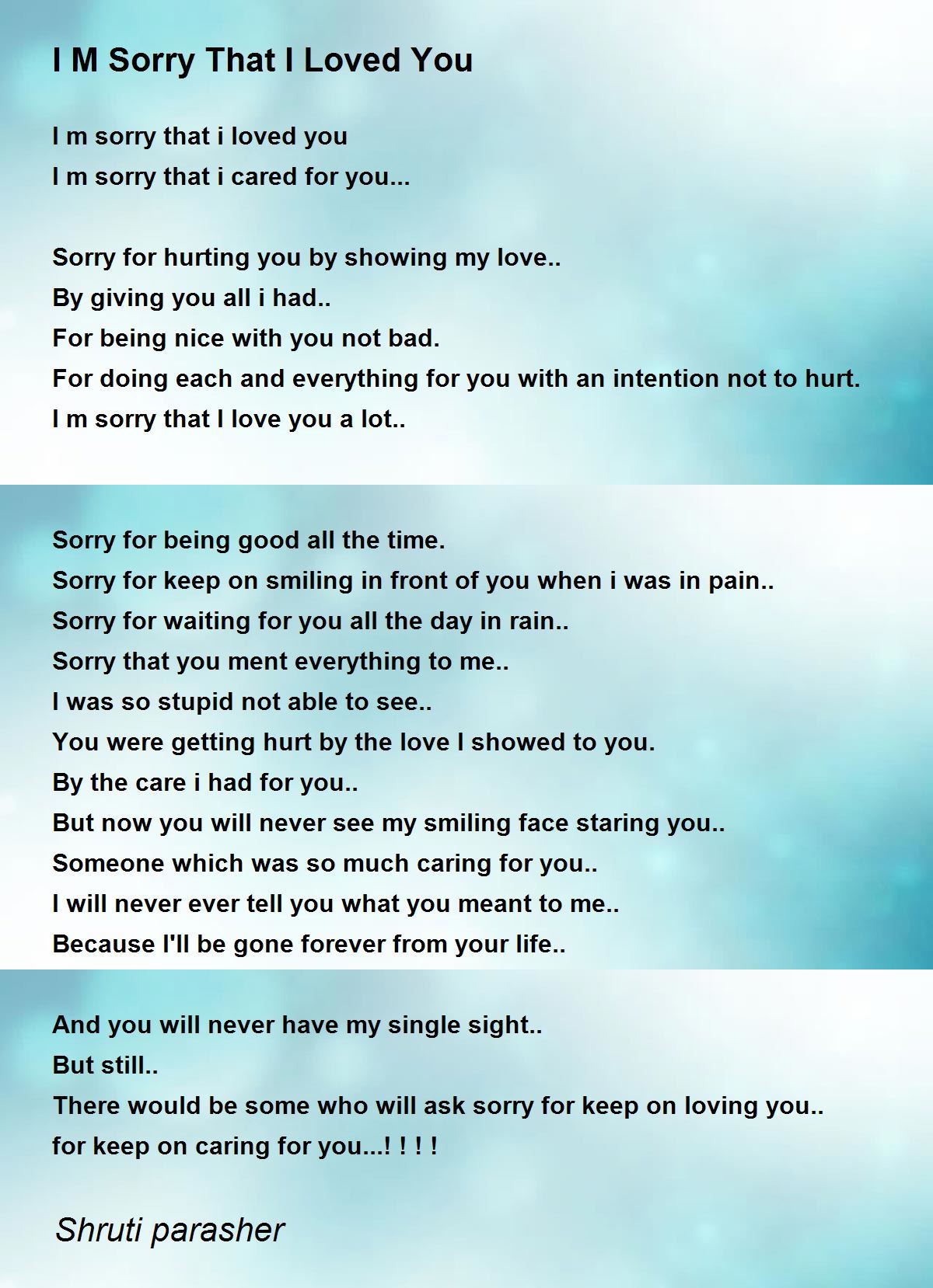 I M Sorry That I Loved You By Shruti Parasher I M Sorry That I Loved You Poem