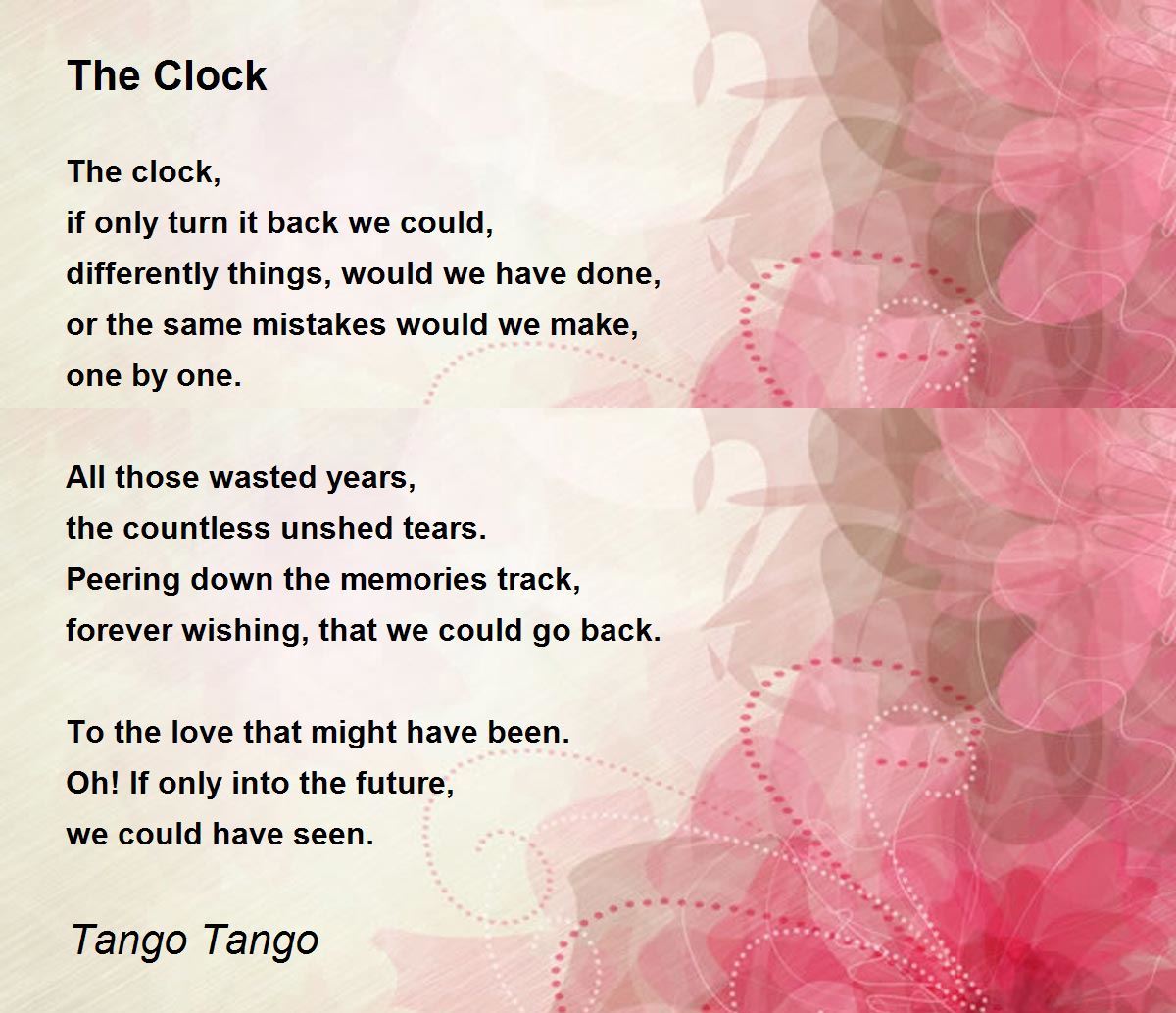 The Clock The Clock Poem by Tango