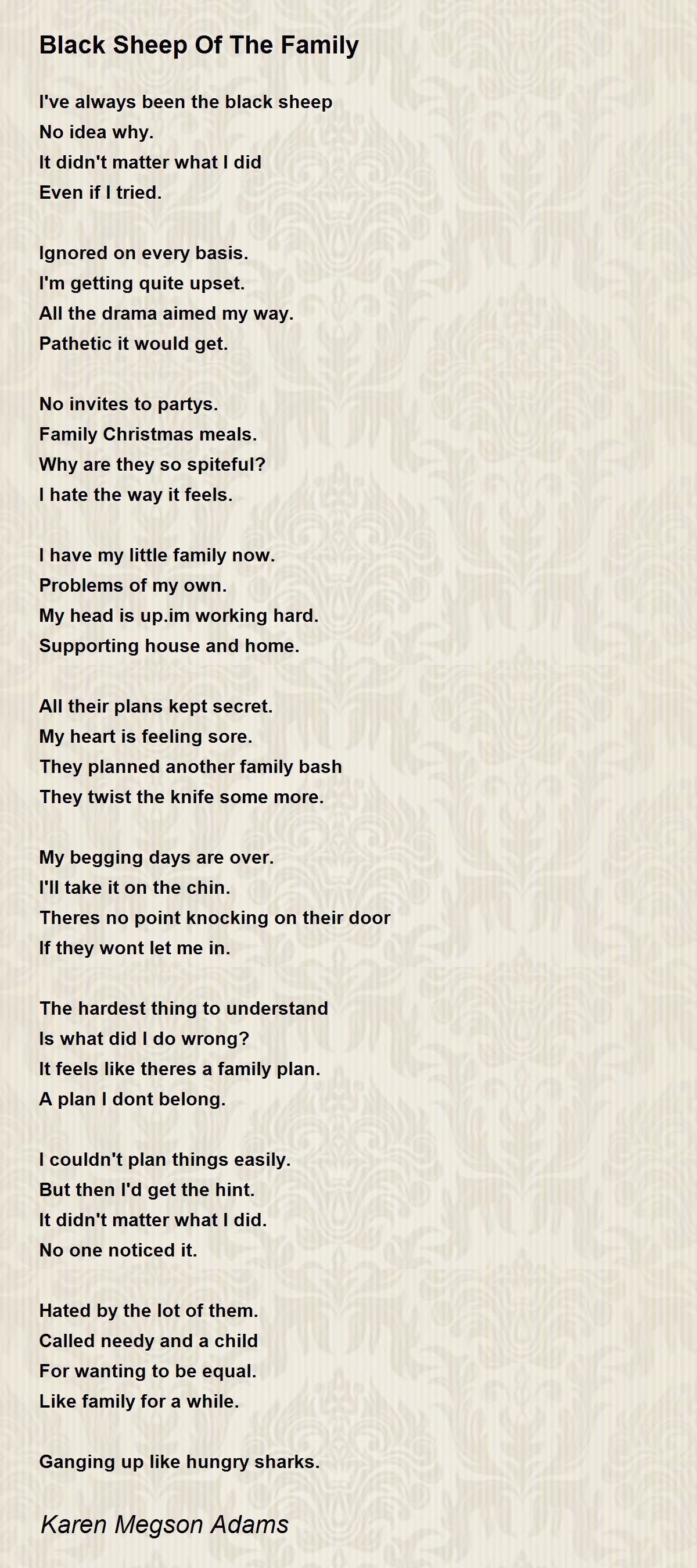 Poems About Being A Black Sheep In The Family
