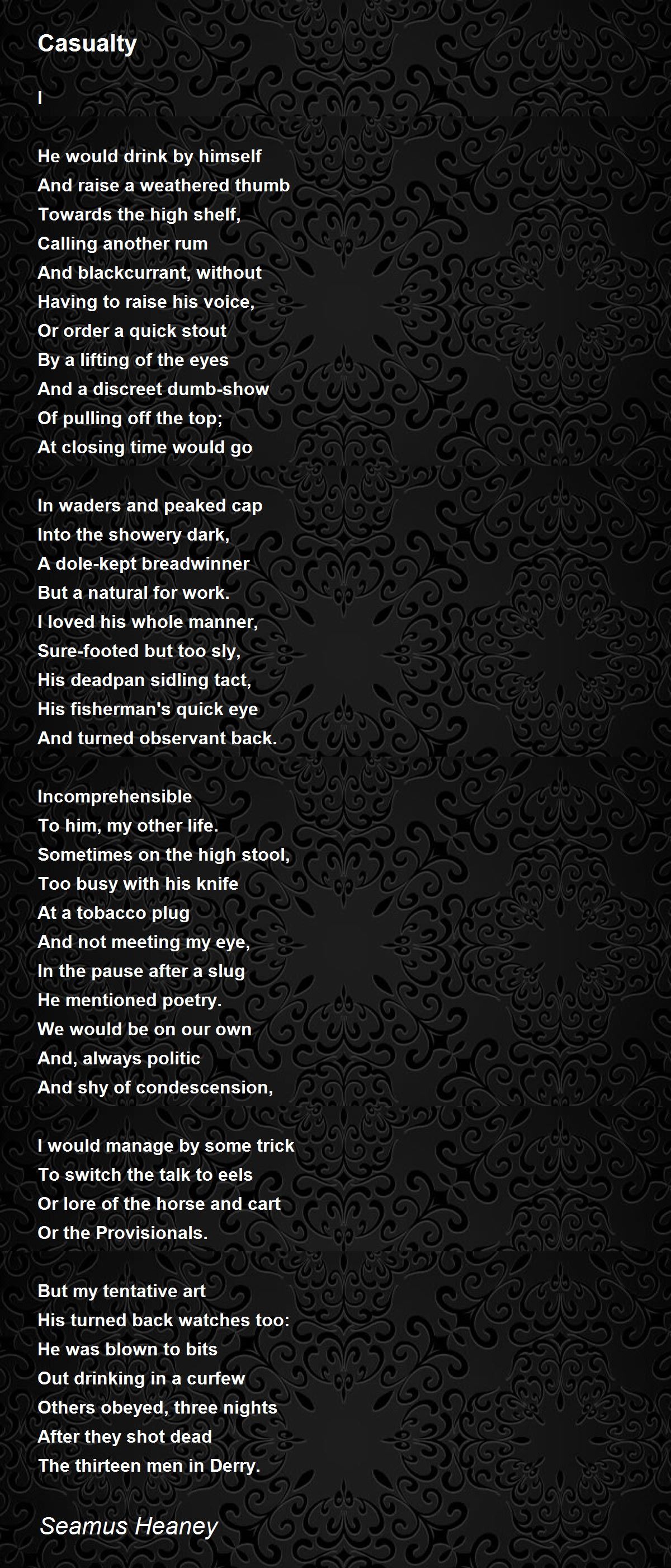 Casualty Casualty Poem by Seamus Heaney