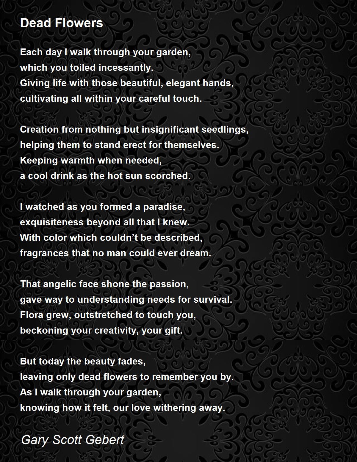 Dead Flowers Dead Flowers Poem by Gary Scott Gebert