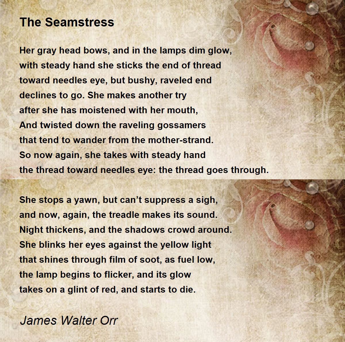 The Seamstress The Seamstress Poem by James Walter Orr