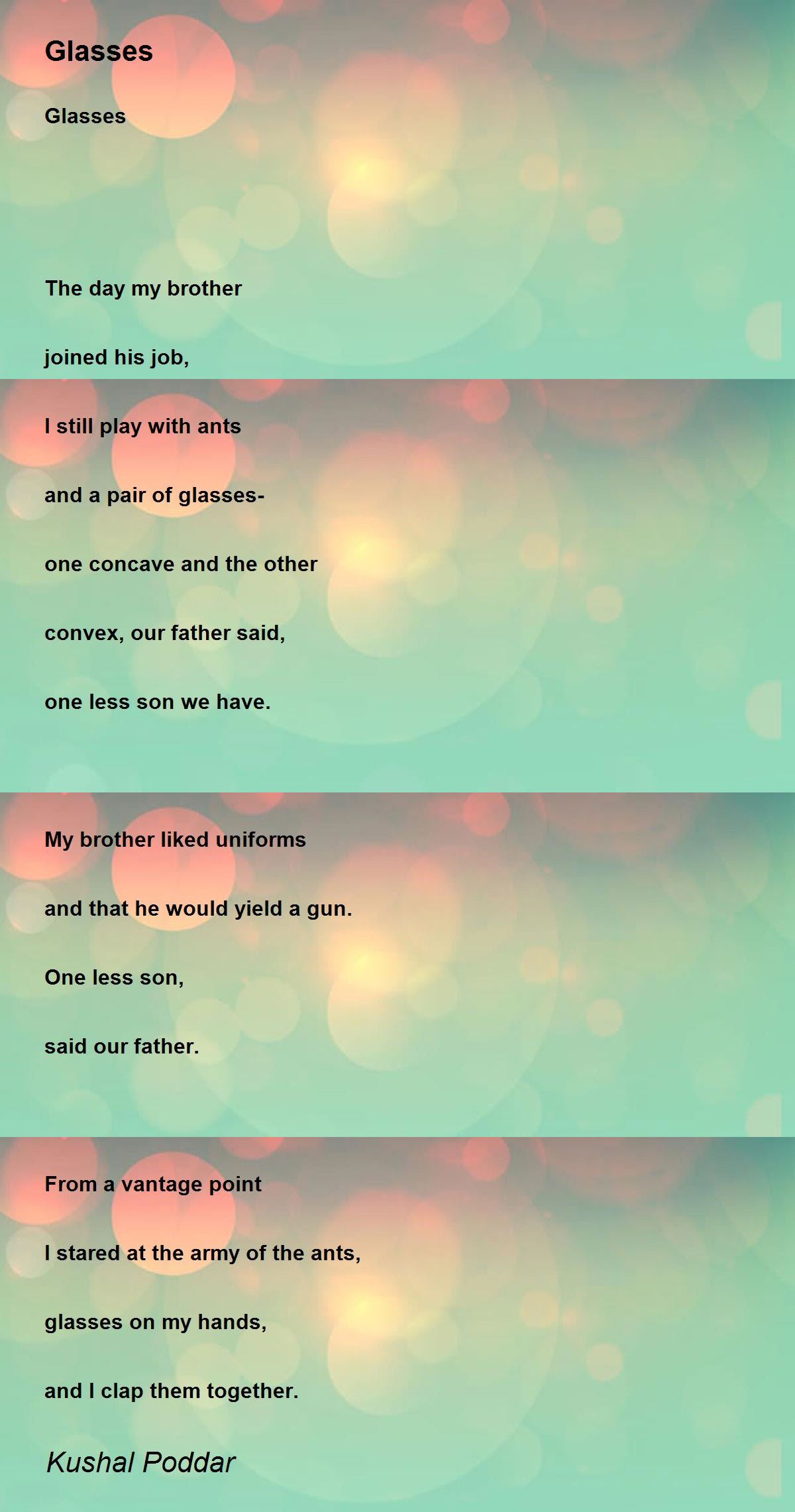 Glasses Poem by Kushal Poddar Poem Hunter