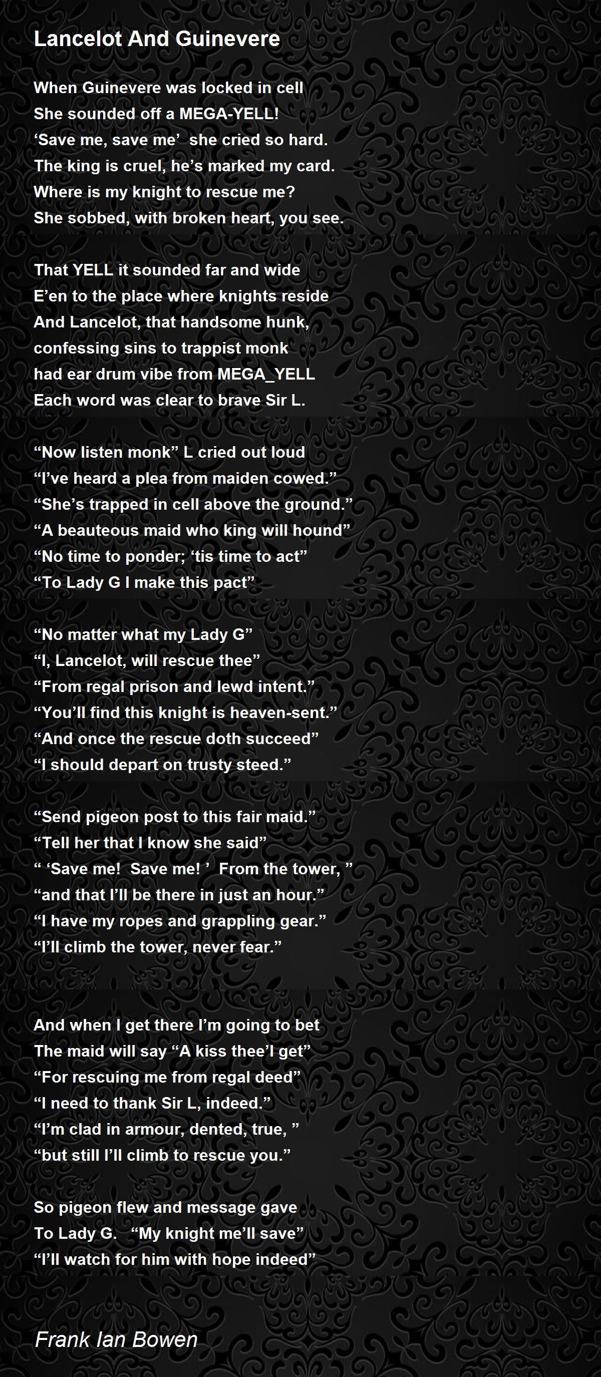 Lancelot And Guinevere Poem by Frank Ian Bowen - Poem Hunter