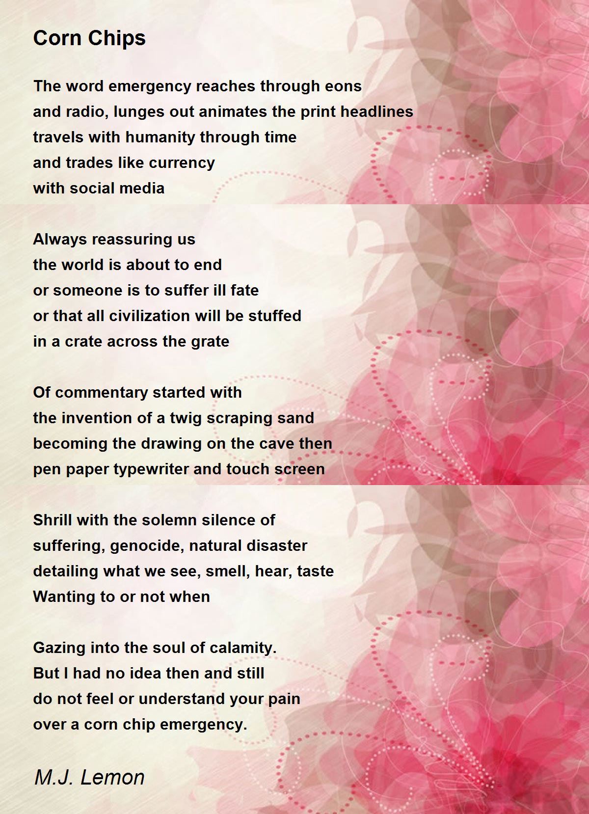 Corn Chips Corn Chips Poem by M.J. Lemon