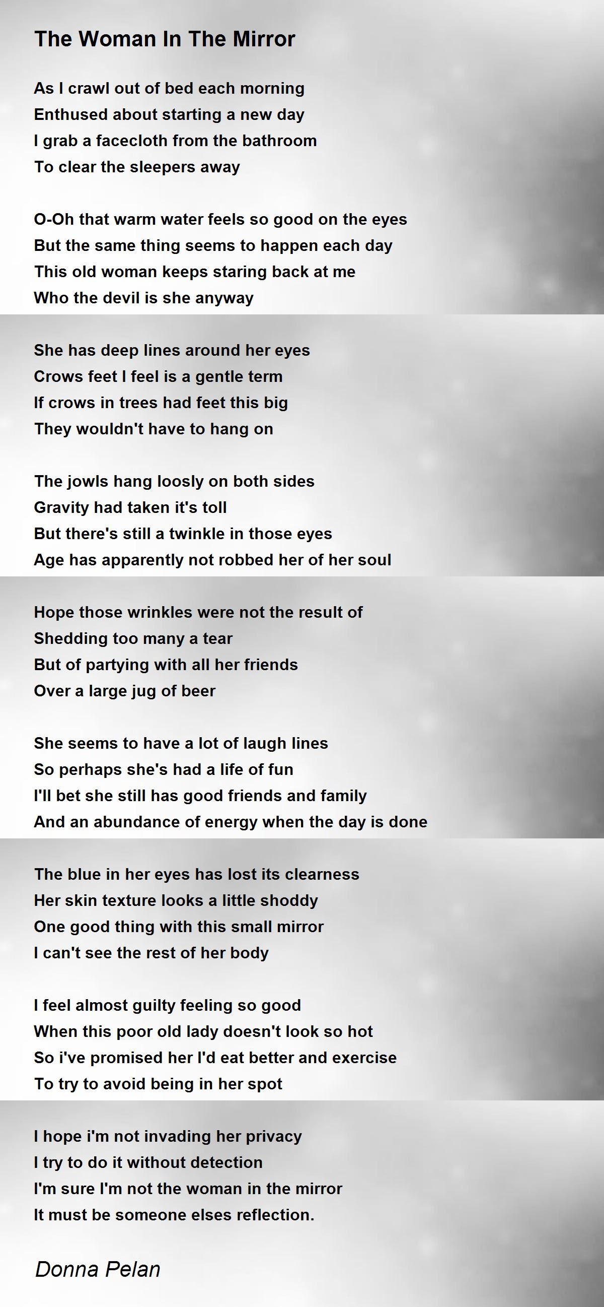 The Woman In The Mirror The Woman In The Mirror Poem by Donna Pelan