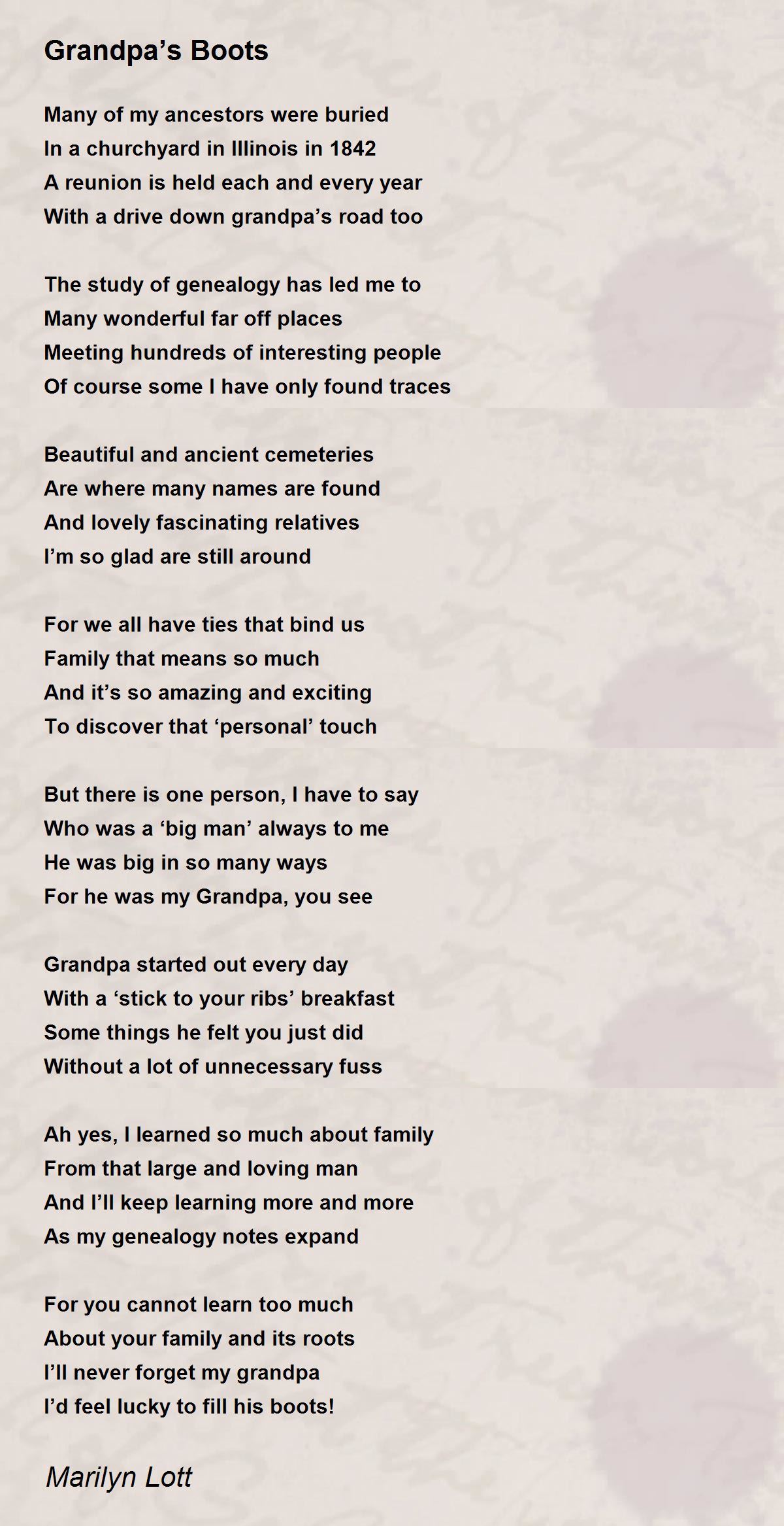 Grandpa’s Boots Grandpa’s Boots Poem by Marilyn Lott