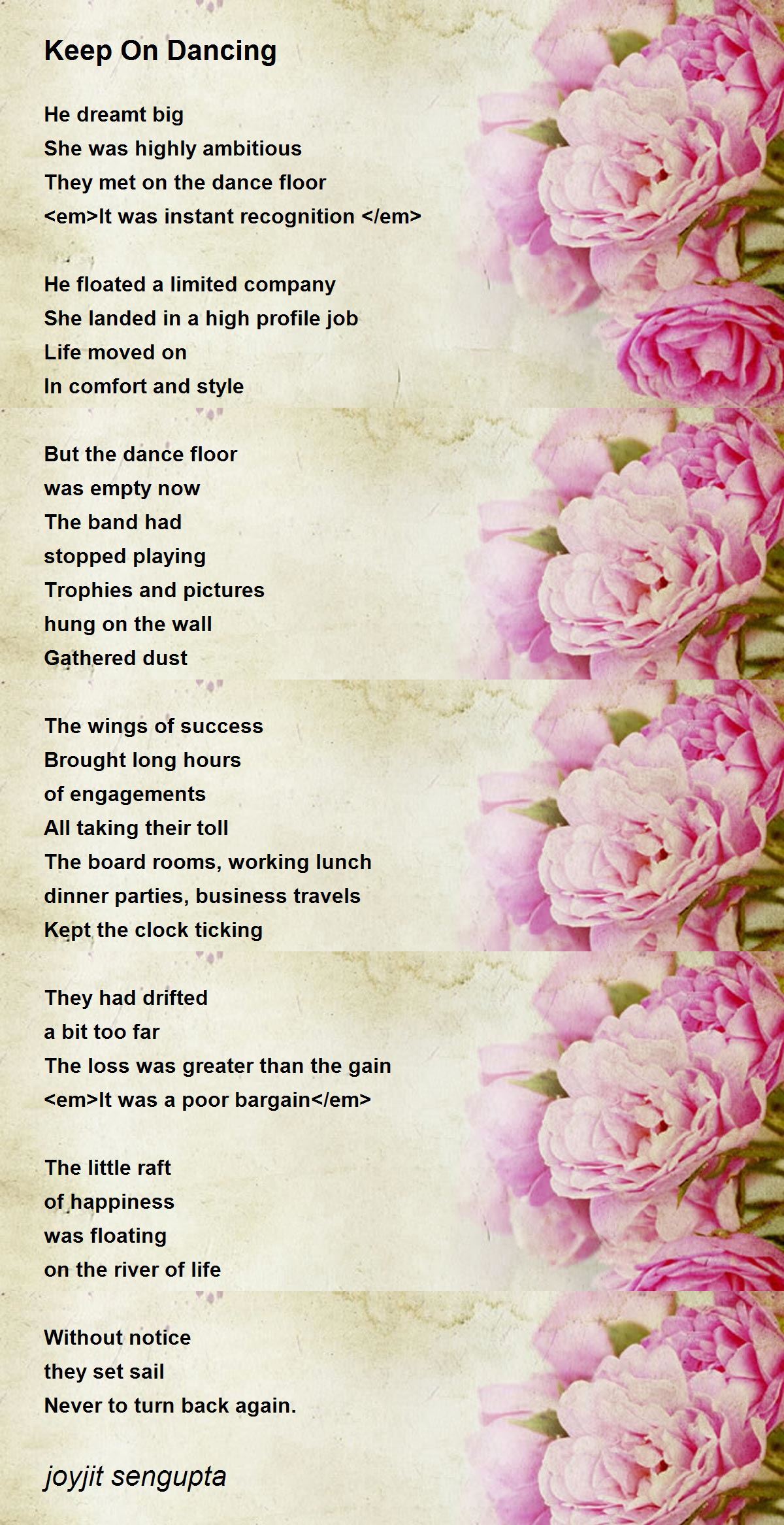 Keep On Dancing Keep On Dancing Poem by joyjit sengupta