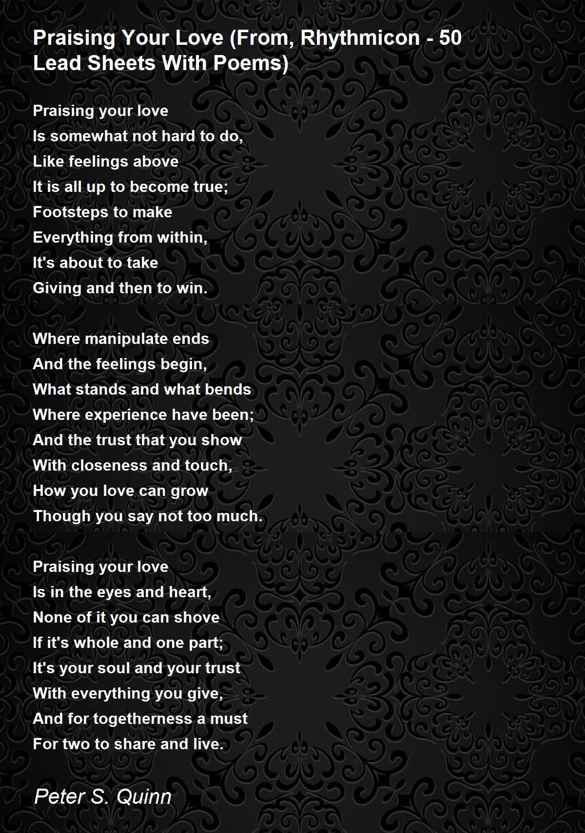 Praising Your Love (From, Rhythmicon 50 Lead Sheets With Poems