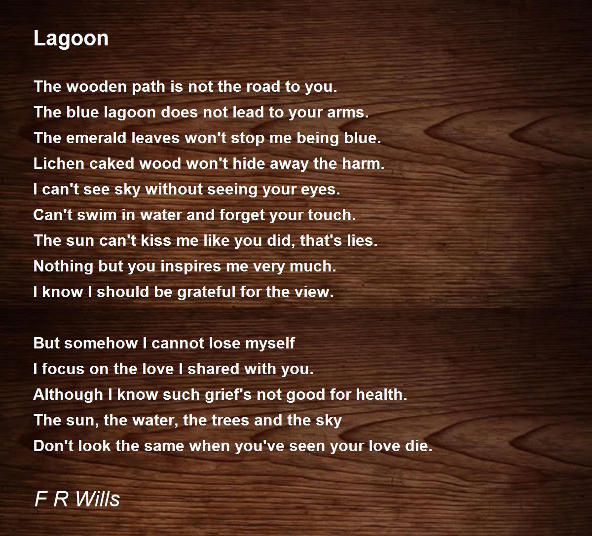Lagoon by F R Wills Lagoon Poem