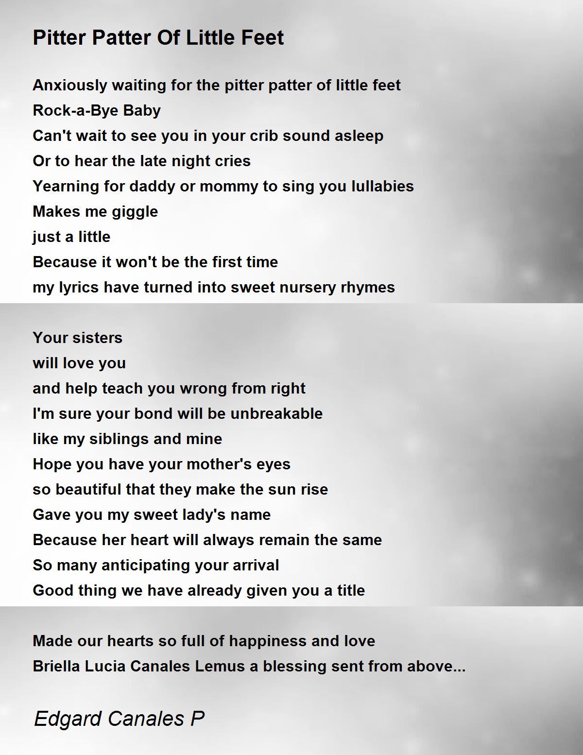 Pitter Patter Of Little Feet Pitter Patter Of Little Feet Poem by