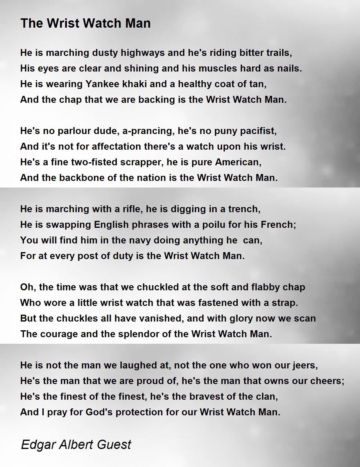The Wrist Watch Man The Wrist Watch Man Poem by Edgar Albert Guest