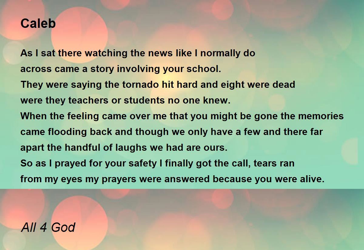 Caleb by All 4 God Caleb Poem