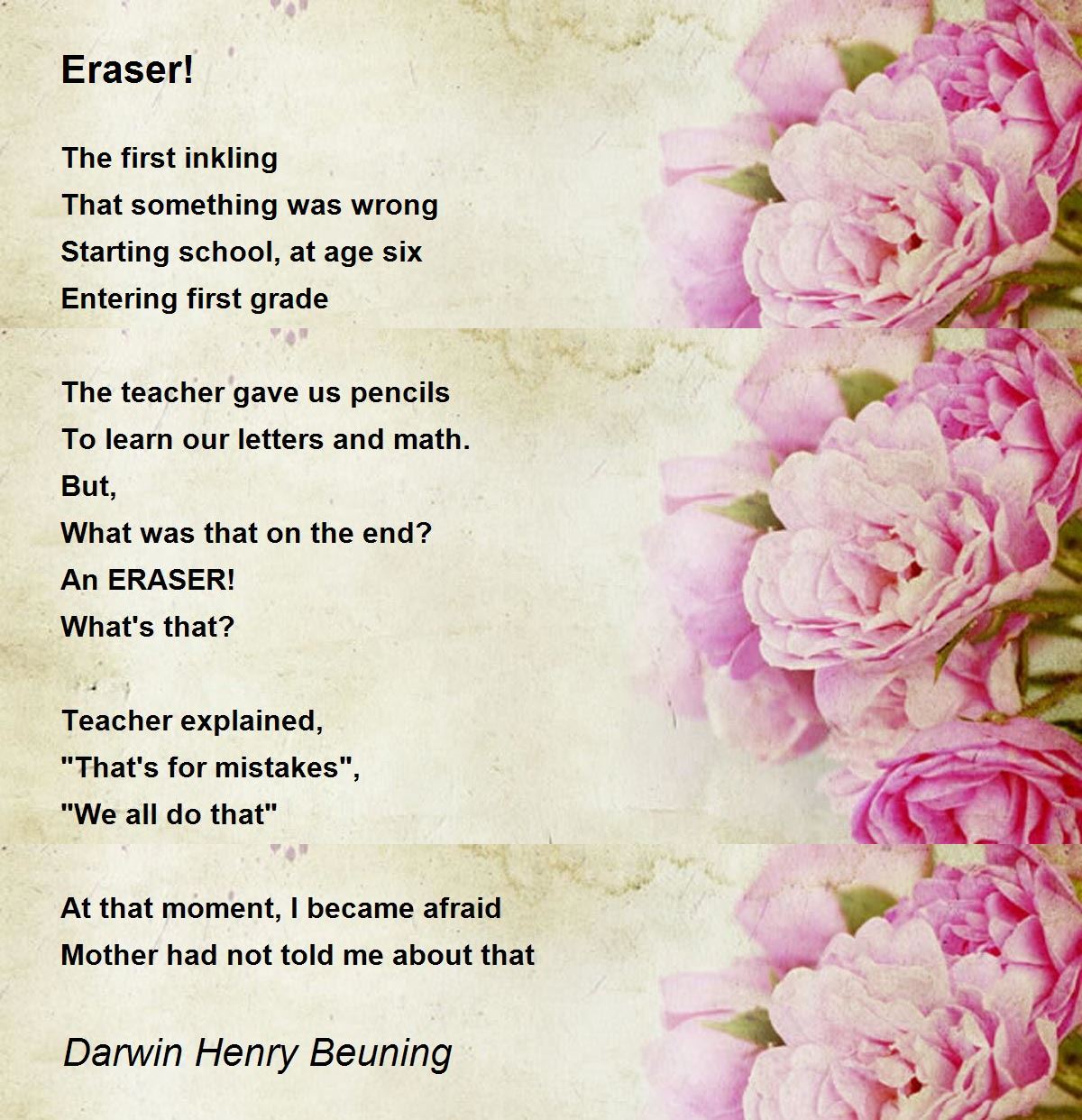 Eraser! Eraser! Poem by Darwin Henry Beuning