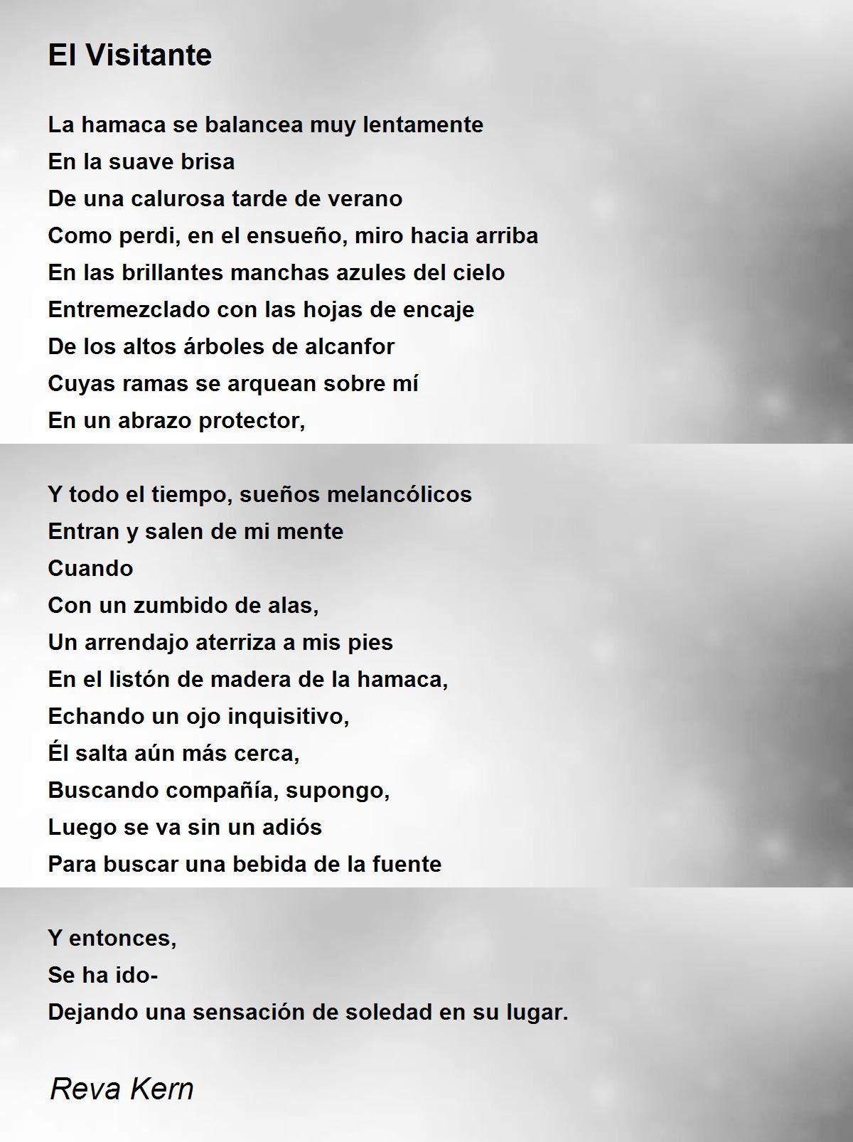 El Visitante by Reva Kern - El Visitante Poem