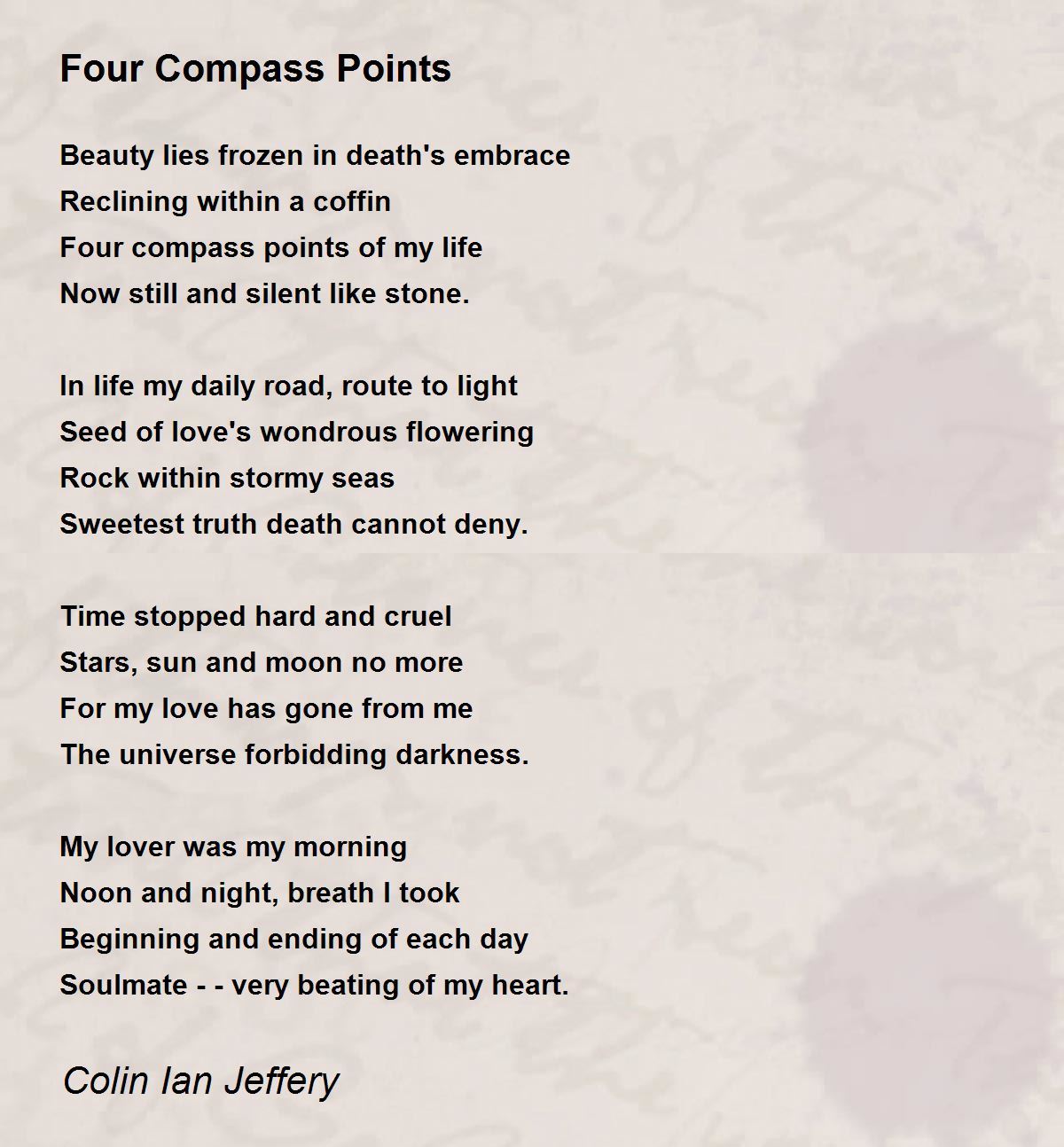 Four Compass Points Four Compass Points Poem by Colin Ian Jeffery