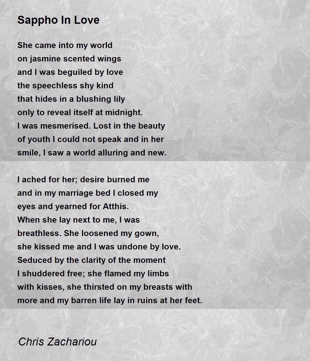 Sappho In Love - Sappho In Love Poem by Chris Zachariou