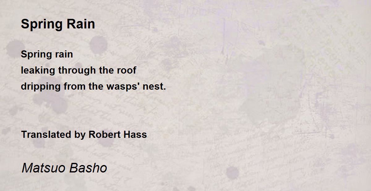 Spring Rain Poem by Matsuo Basho - Poem Hunter