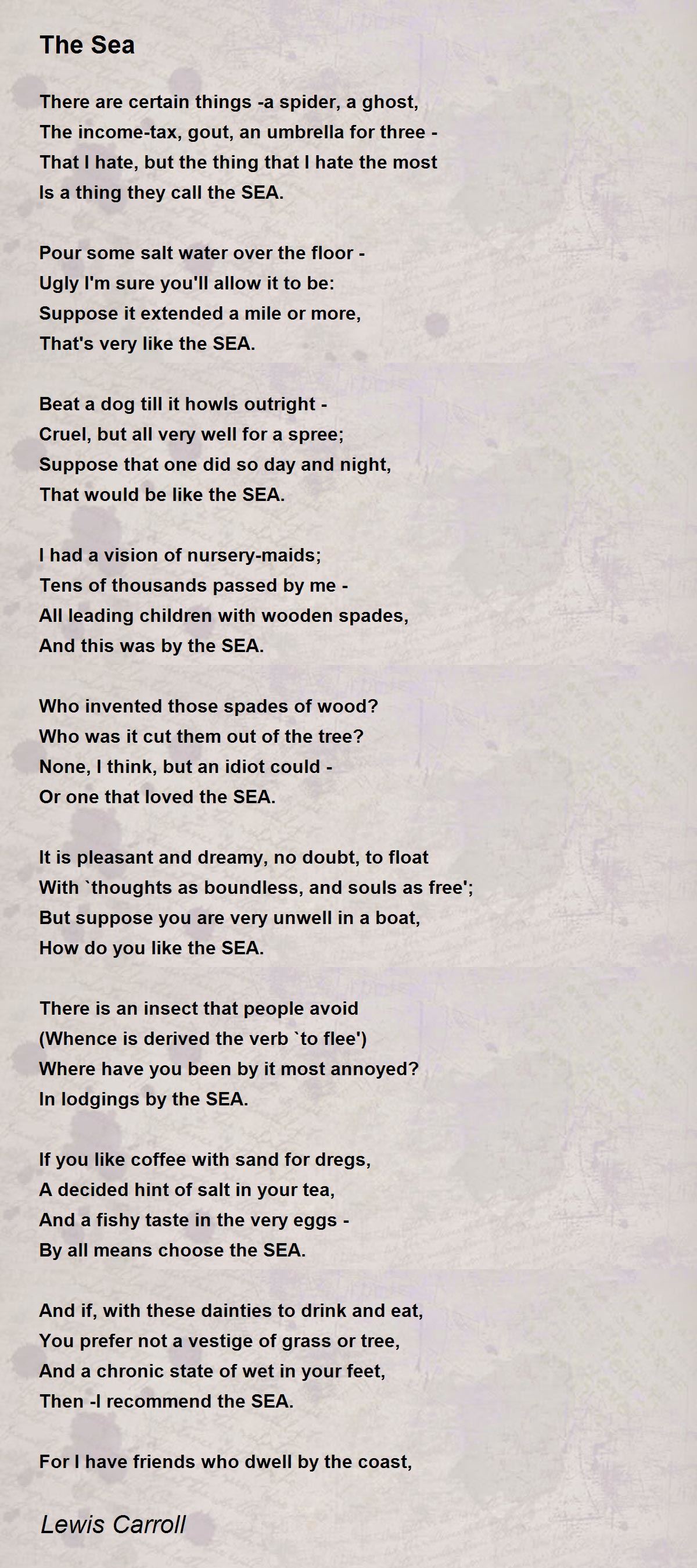 The Sea - The Sea Poem by Lewis Carroll