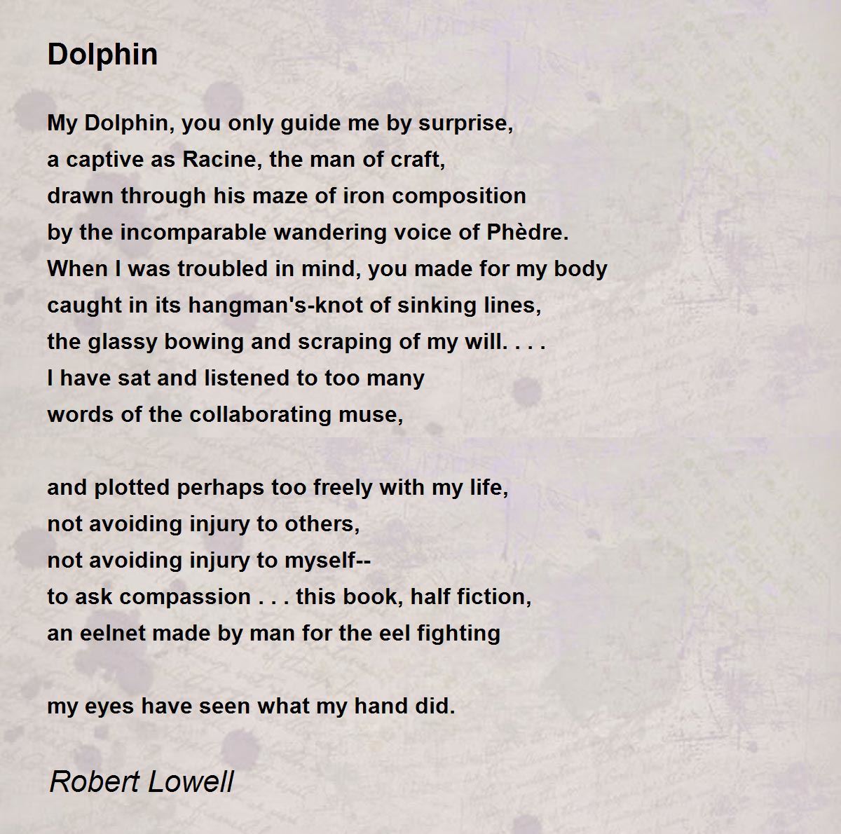 Dolphin Poem by Robert Lowell - Poem Hunter