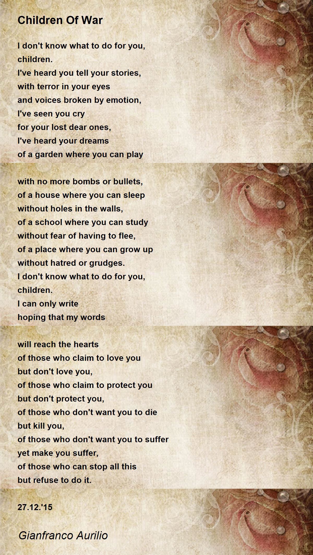 Children Of War Children Of War Poem by Gianfranco Aurilio