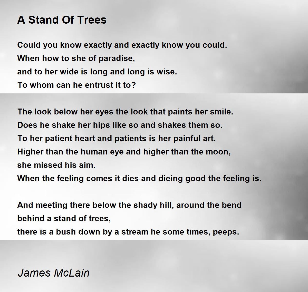 A Stand Of Trees by James McLain A Stand Of Trees Poem